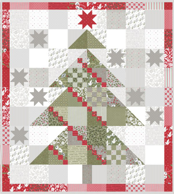 CT UnBoxed Christmas Morning Yule Tree Scrappy Border