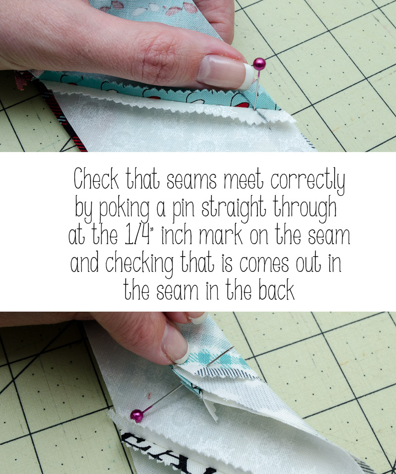 Use a pin to check that seams match up