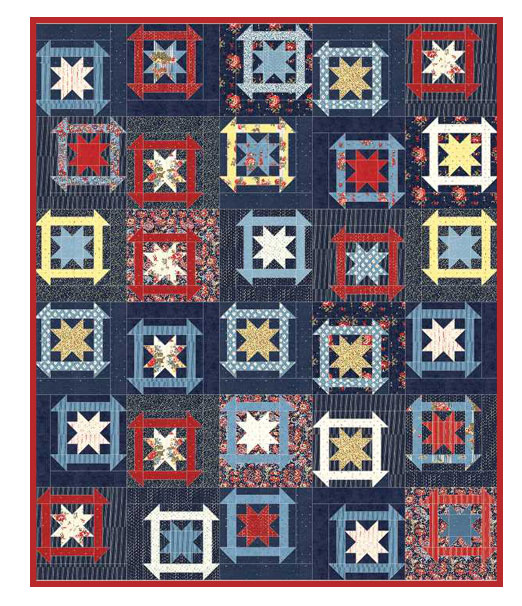 "Red, White & Quilt" is a Free Patriotic Quilt Pattern designed by Cathy Smith of A Quilting Chick from Moda Bakeshop!